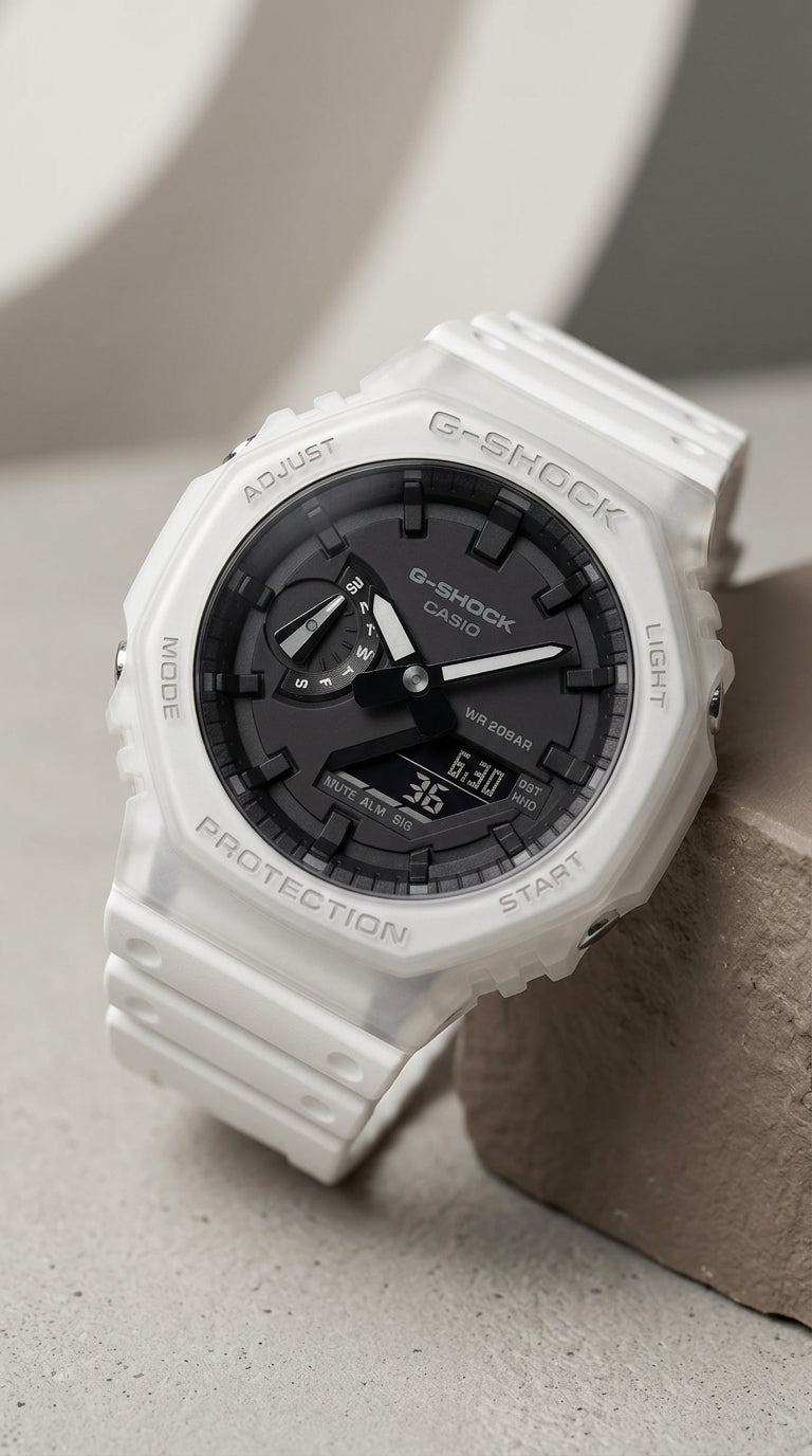 Casio G-Shock GA2100-7A — Blanco analógico-Digital 48mm | Unisex