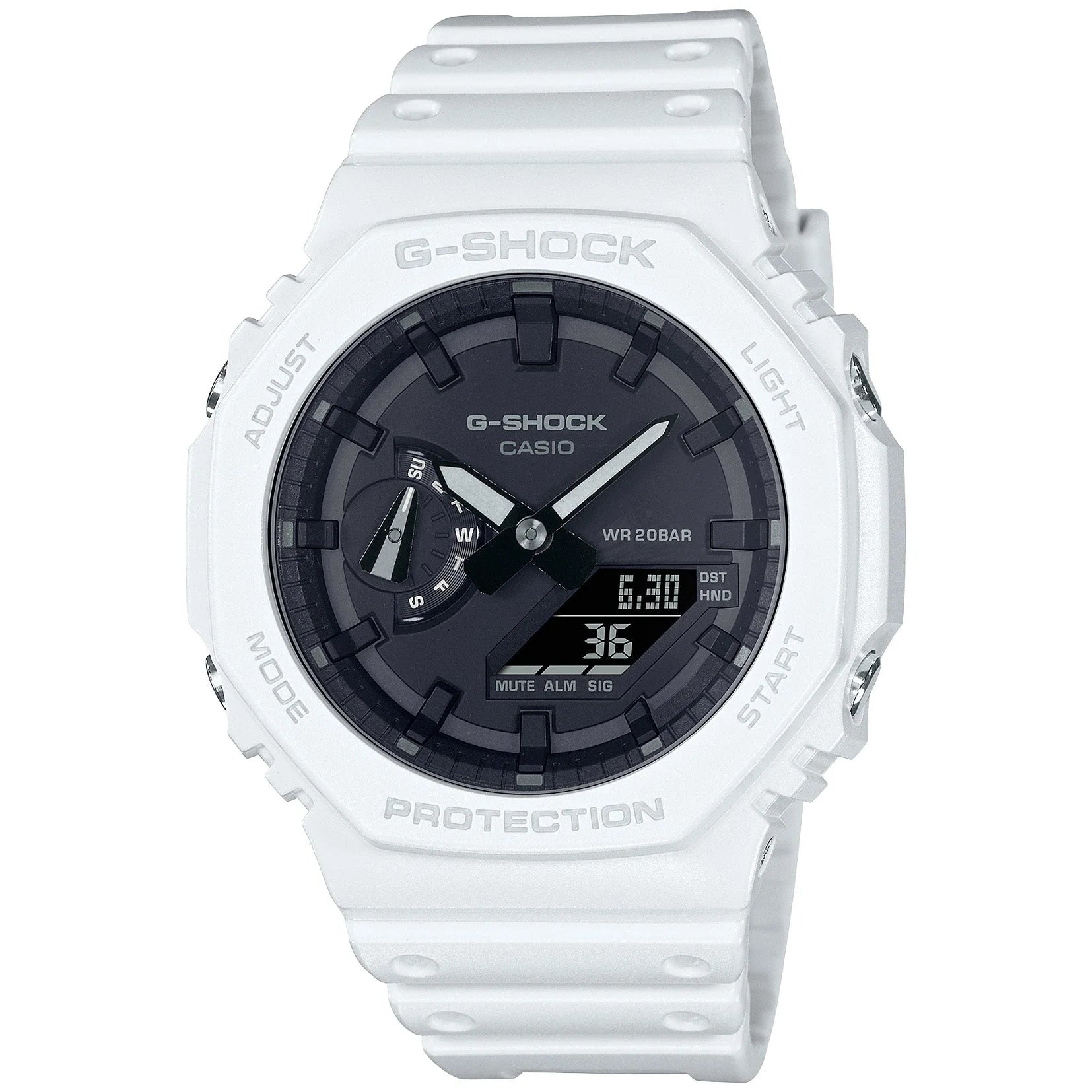 Casio G-Shock GA2100-7A — Blanco analógico-Digital 48mm | Unisex