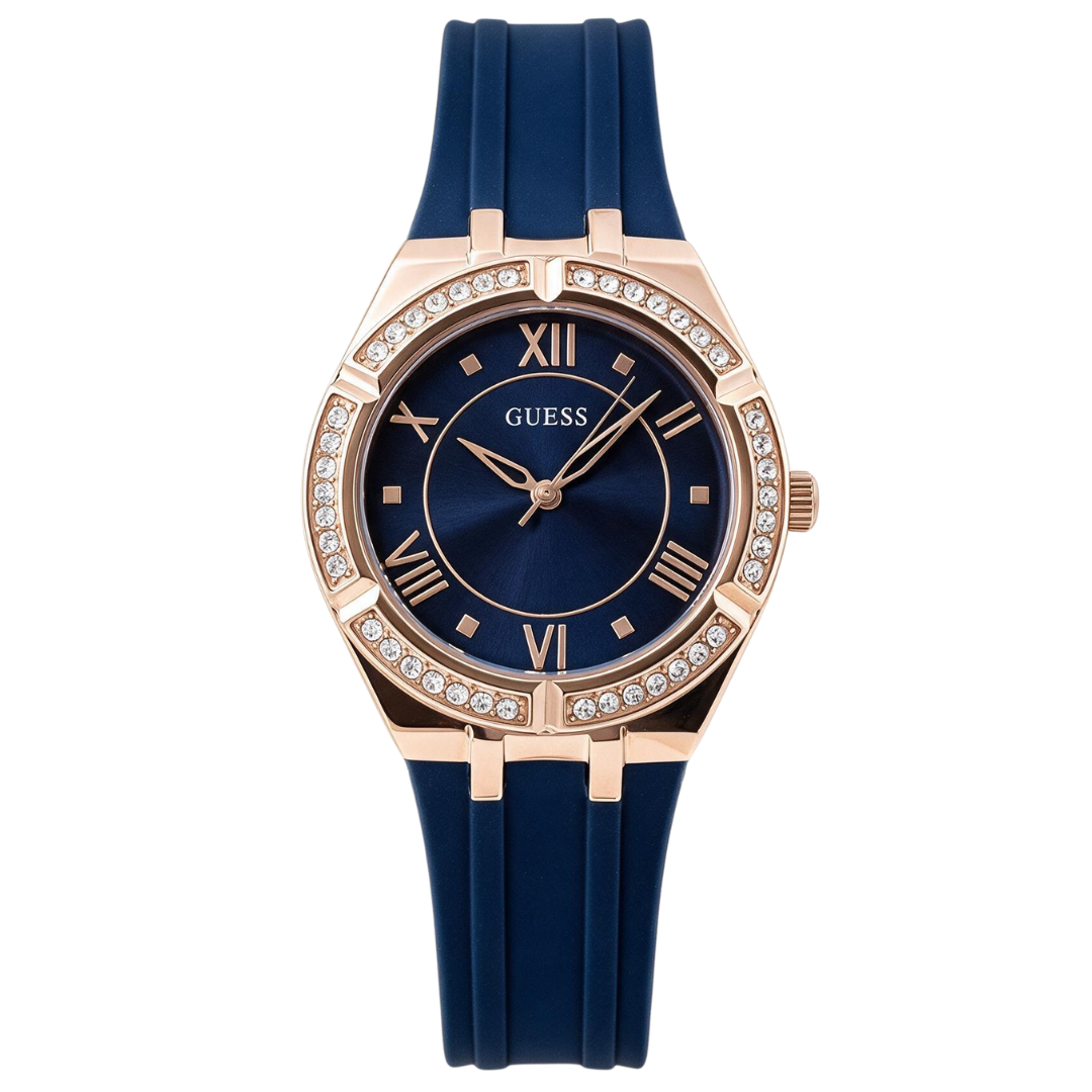 Reloj Guess Cosmo Diamonds Azul Silicona 36mm | Mujer