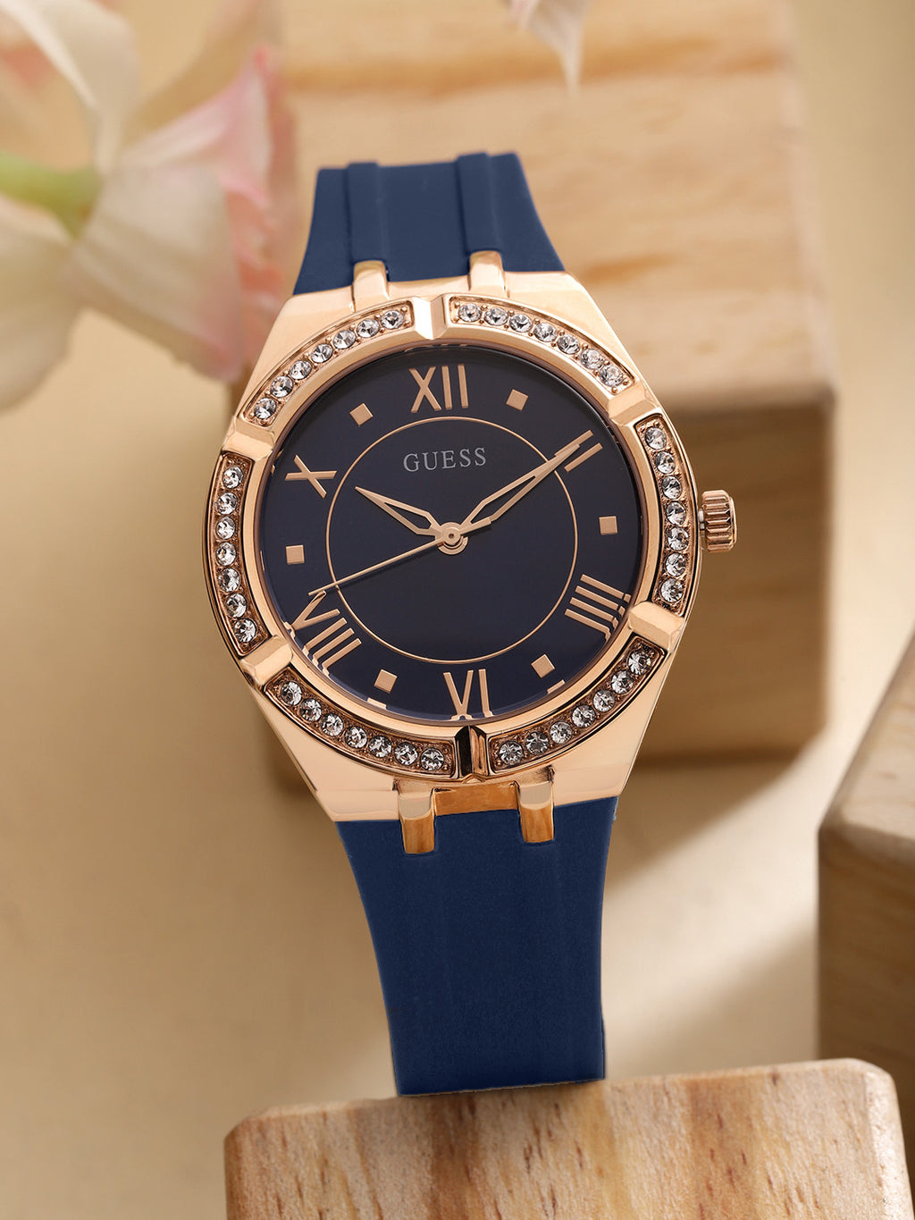 Reloj Guess Cosmo Diamonds Azul Silicona 36mm | Mujer