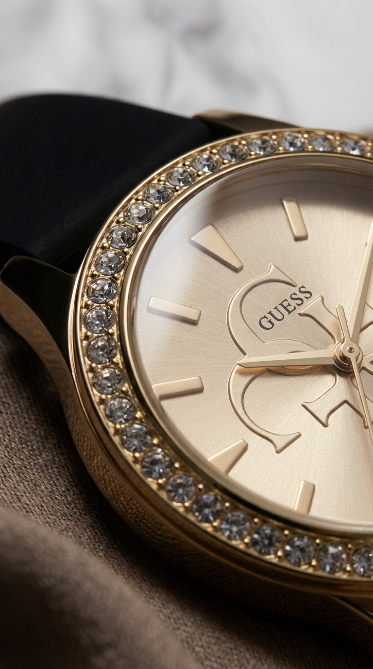 Reloj Guess GW0359L1 — Dorado Cristales Logo Fashion | Mujer