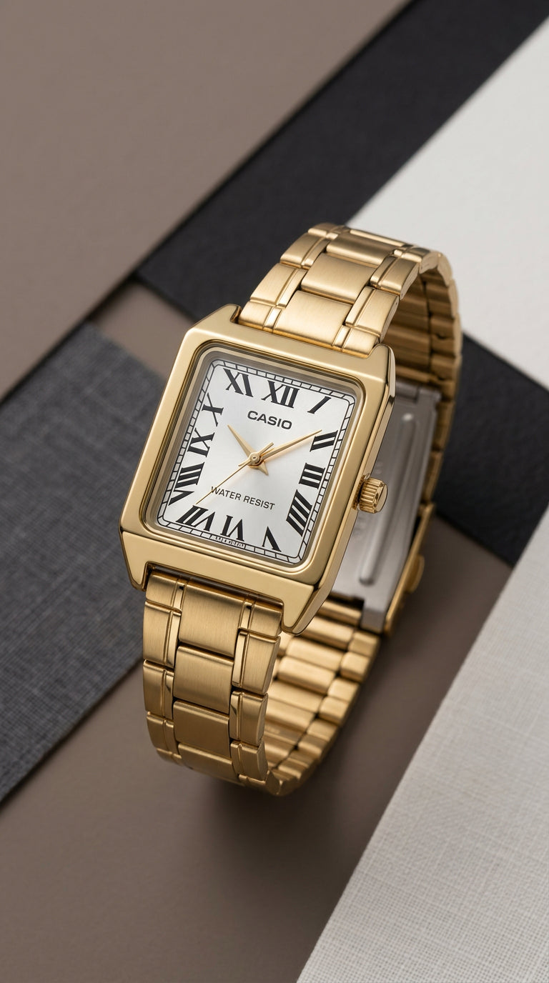 Casio Vintage LTP-V007G-9B — Dorado Roman Dial | Mujer