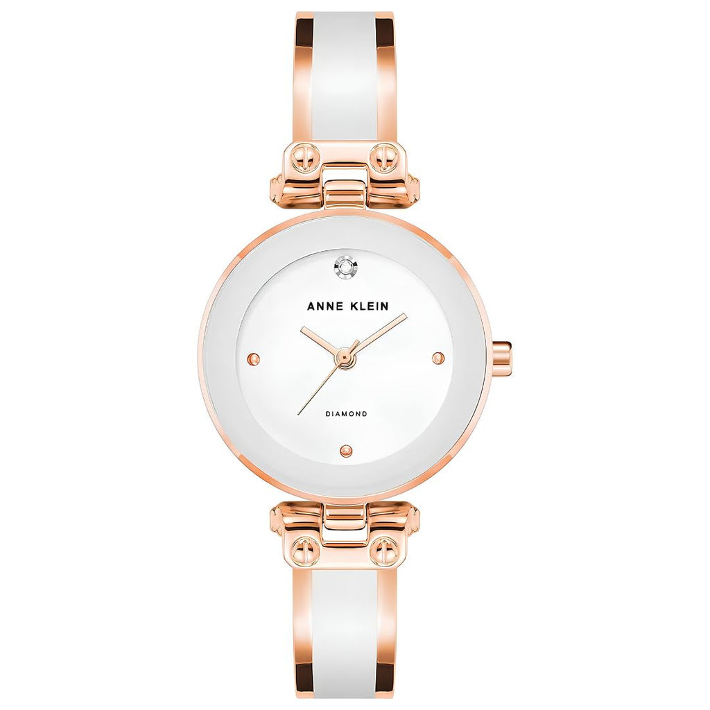 Reloj Anne Klein AK/1980WTRG Diamante Bangle Blanco Oro Rosa | Mujer