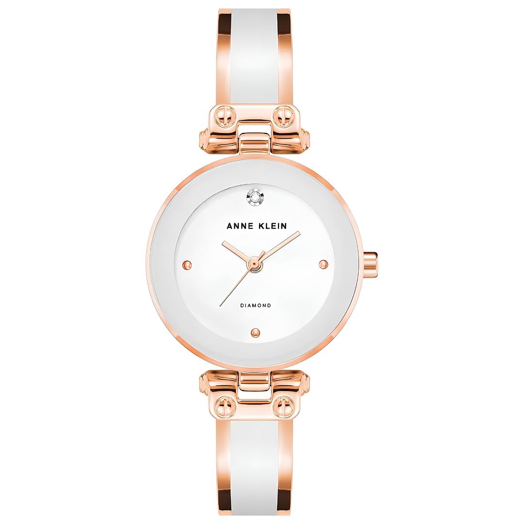 Reloj Anne Klein AK/1980WTRG Diamante Bangle Blanco Oro Rosa | Mujer