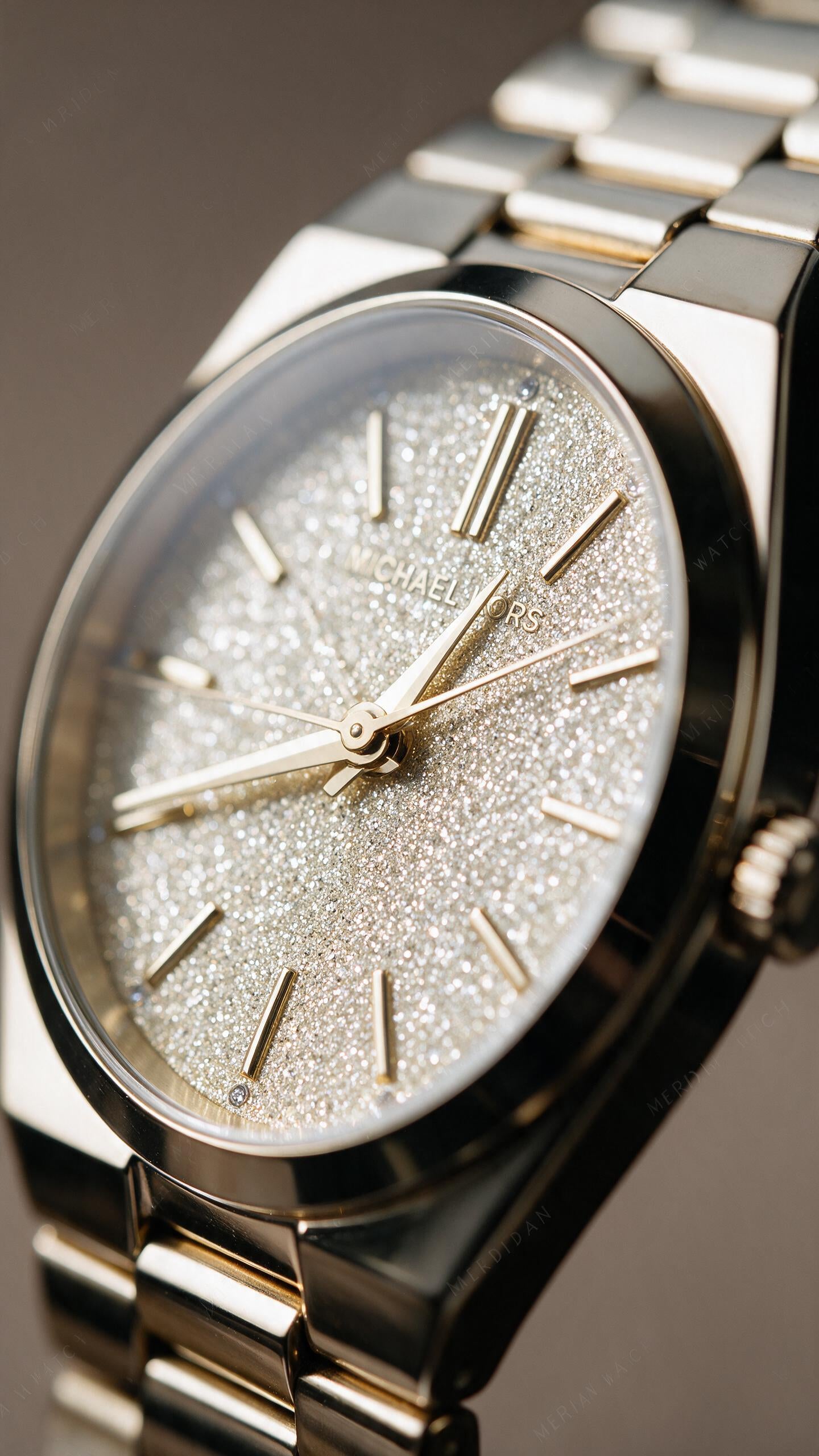 Reloj Michael Kors Channing Oro Champagne Glitter 36mm | Mujer
