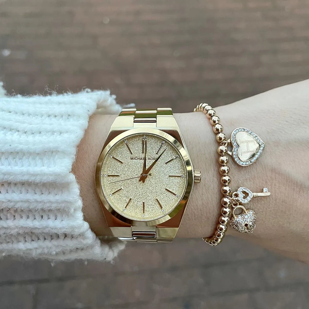 Reloj Michael Kors Channing Oro Champagne Glitter 36mm | Mujer