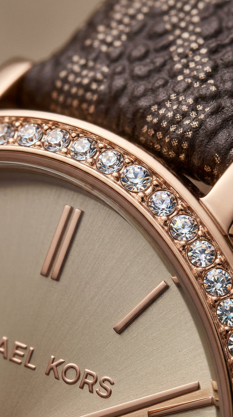 Reloj y set Michael Kors Addyson MKO9001SET — Dorado Cristal 32mm | Mujer