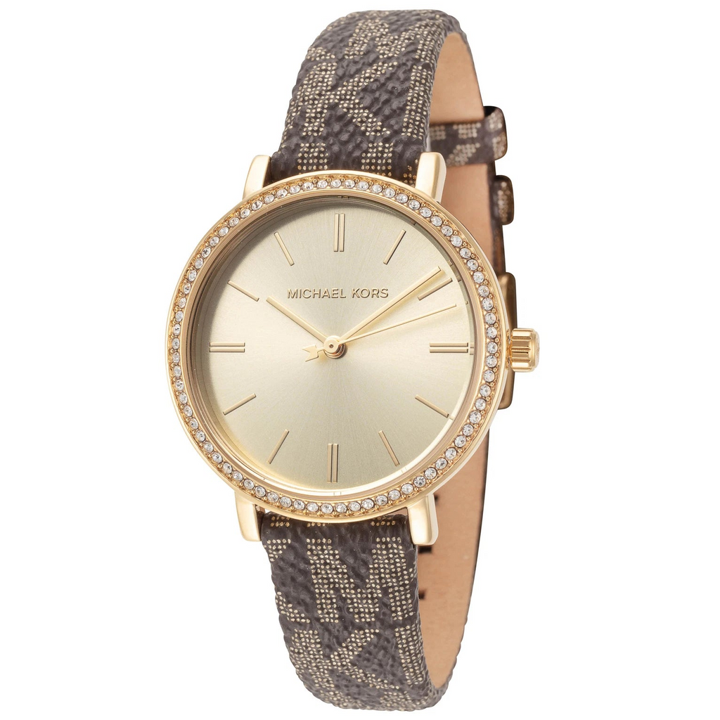Reloj y set Michael Kors Addyson MKO9001SET — Dorado Cristal 32mm | Mujer