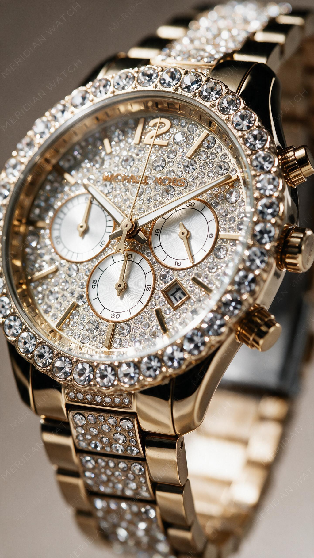 Reloj Michael Kors Layton Oro Cristales Cronógrafo | Mujer