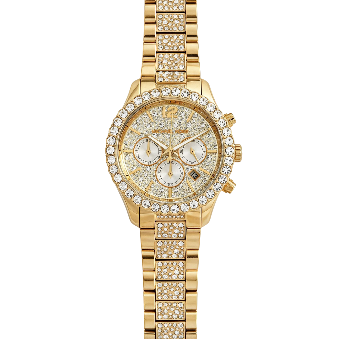 Reloj Michael Kors Layton Oro Cristales Cronógrafo | Mujer