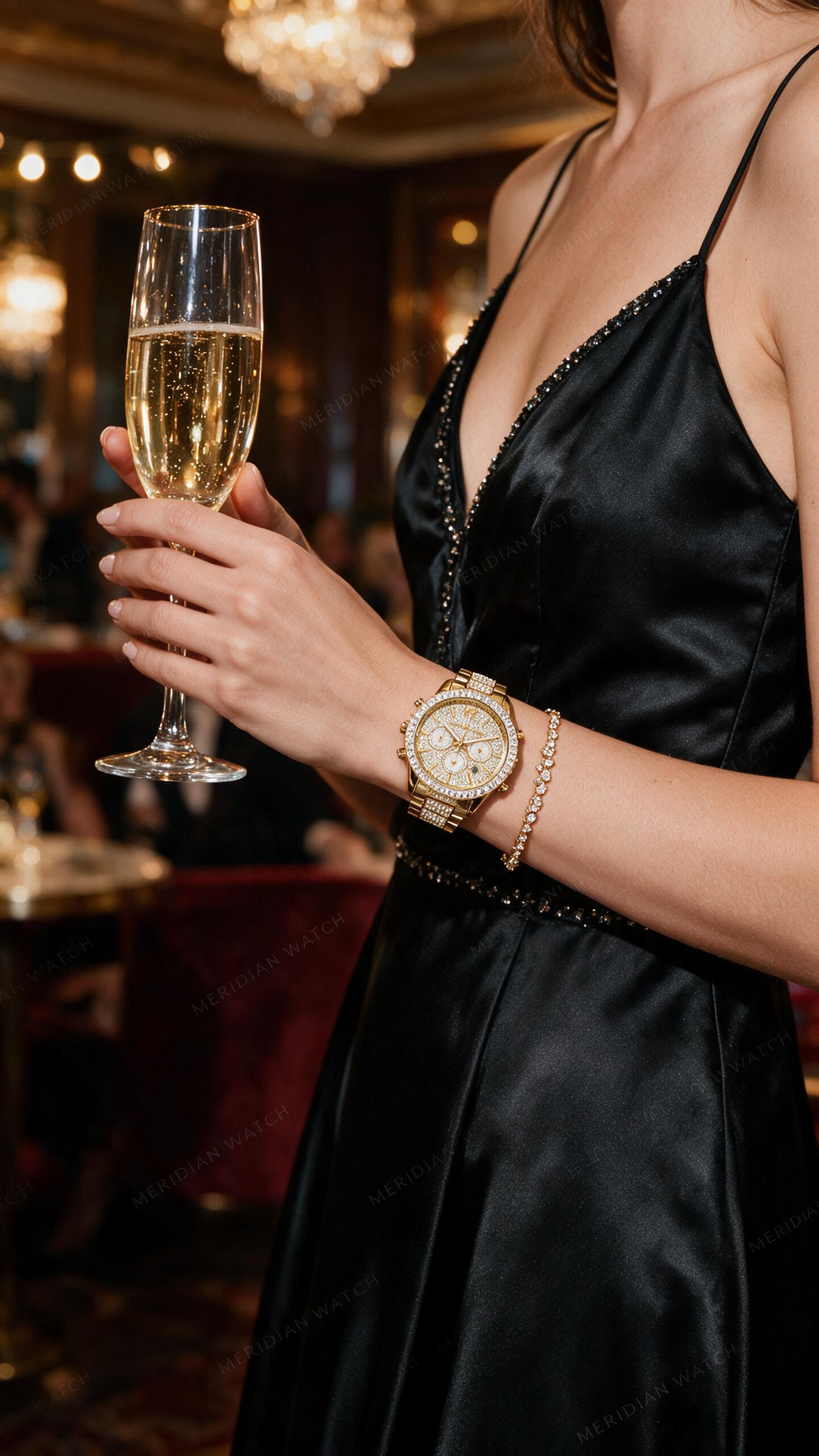 Reloj Michael Kors Layton Oro Cristales Cronógrafo | Mujer