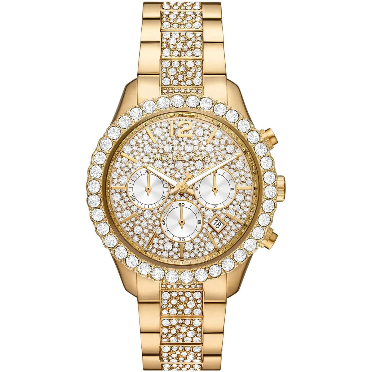 Reloj Michael Kors Layton Oro Cristales Cronógrafo | Mujer