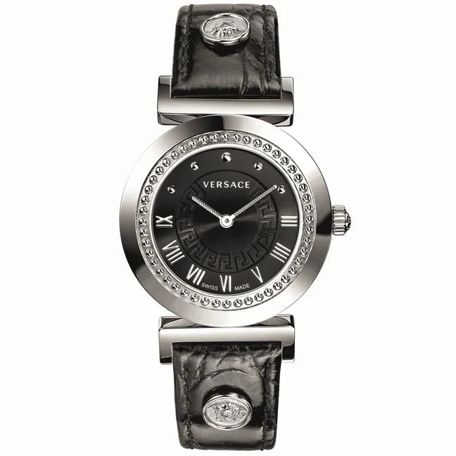 Versace Vanity P5Q99D009S Esfera Negra Cuero | Mujer