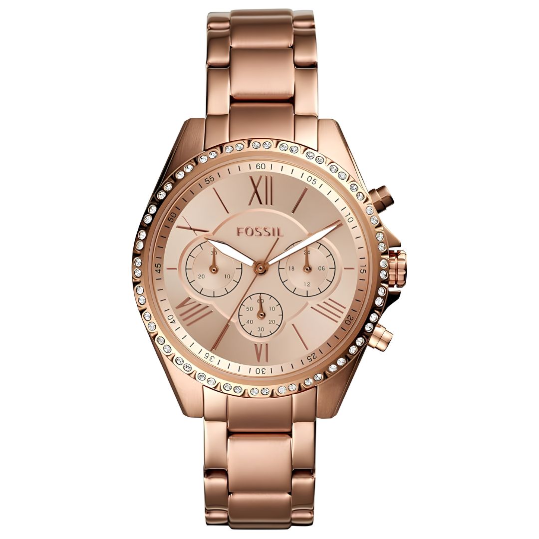 Reloj Fossil Modern Courier Oro Rosa Cronógrafo Glitz | Mujer