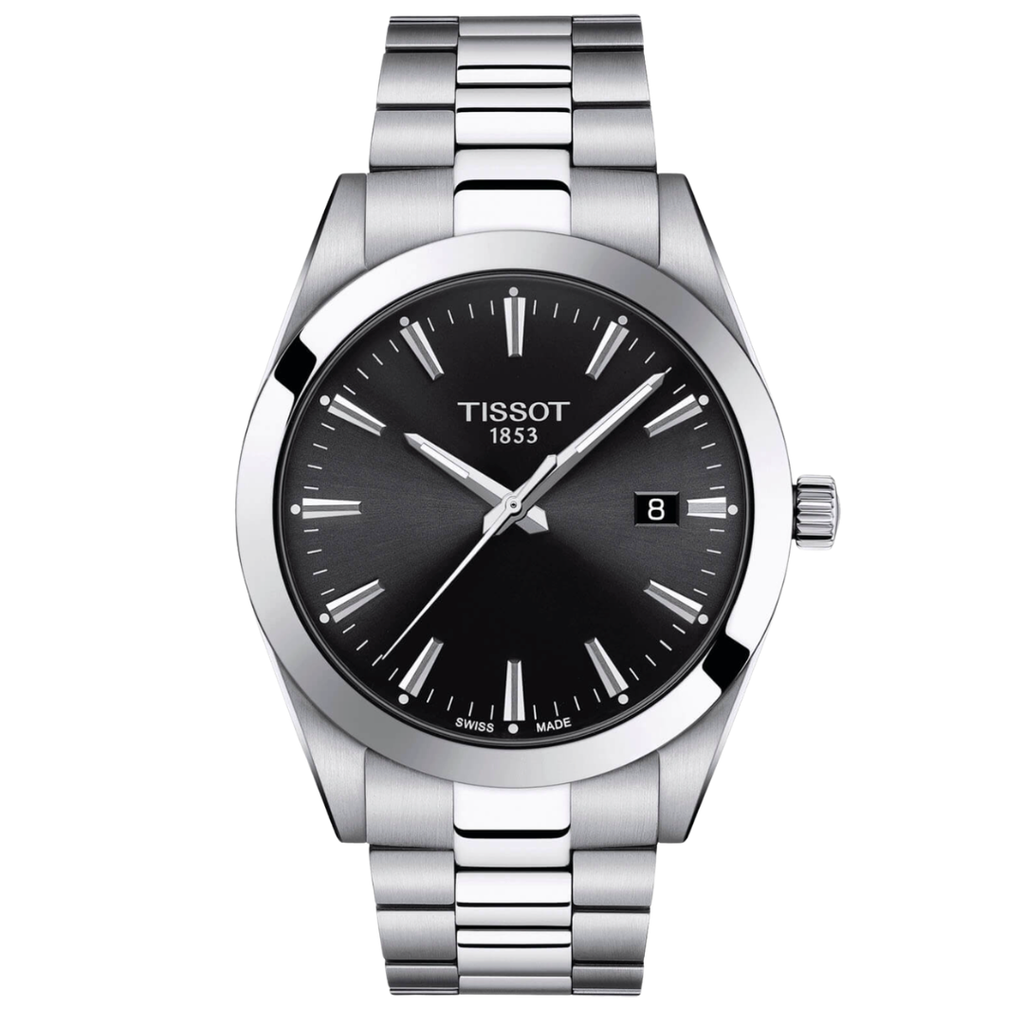 Reloj Tissot Gentleman Negro Plata 40mm | Hombre