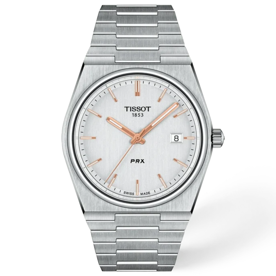 Reloj Tissot PRX Blanco Rosa 38mm | Hombre