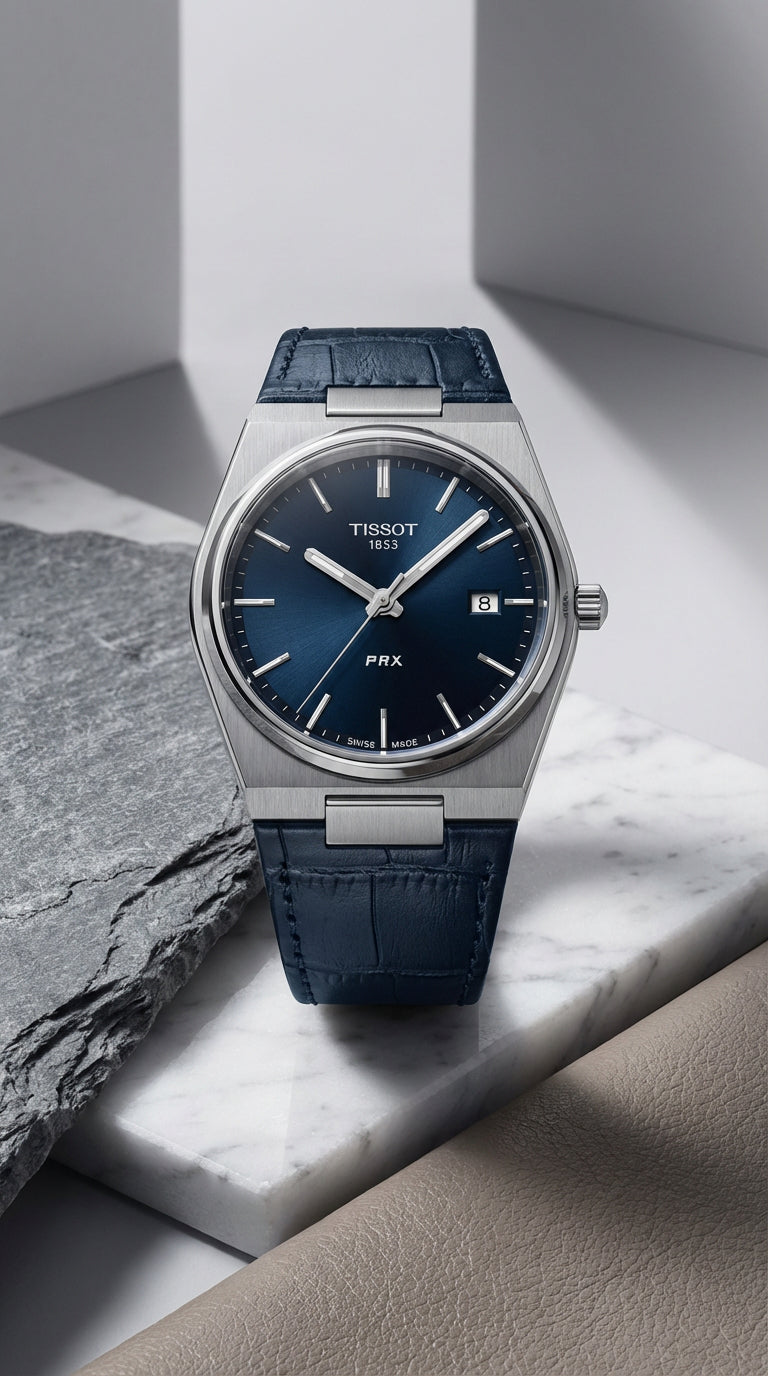 Reloj Tissot PRX 38mm Azul Cuero Acero Hombre T137.410.16.041.00