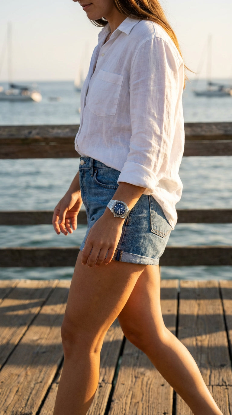 Reloj Timex Q Quartz Mujer Azul Acero Inoxidable Brazalete TW2U95500