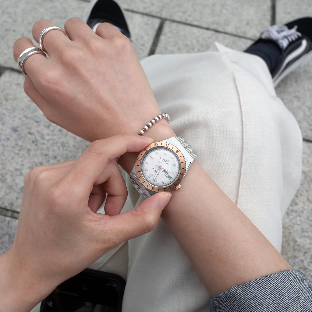 Reloj Timex Q TW2U95600VQ — Plata oro rosa 36mm | Mujer