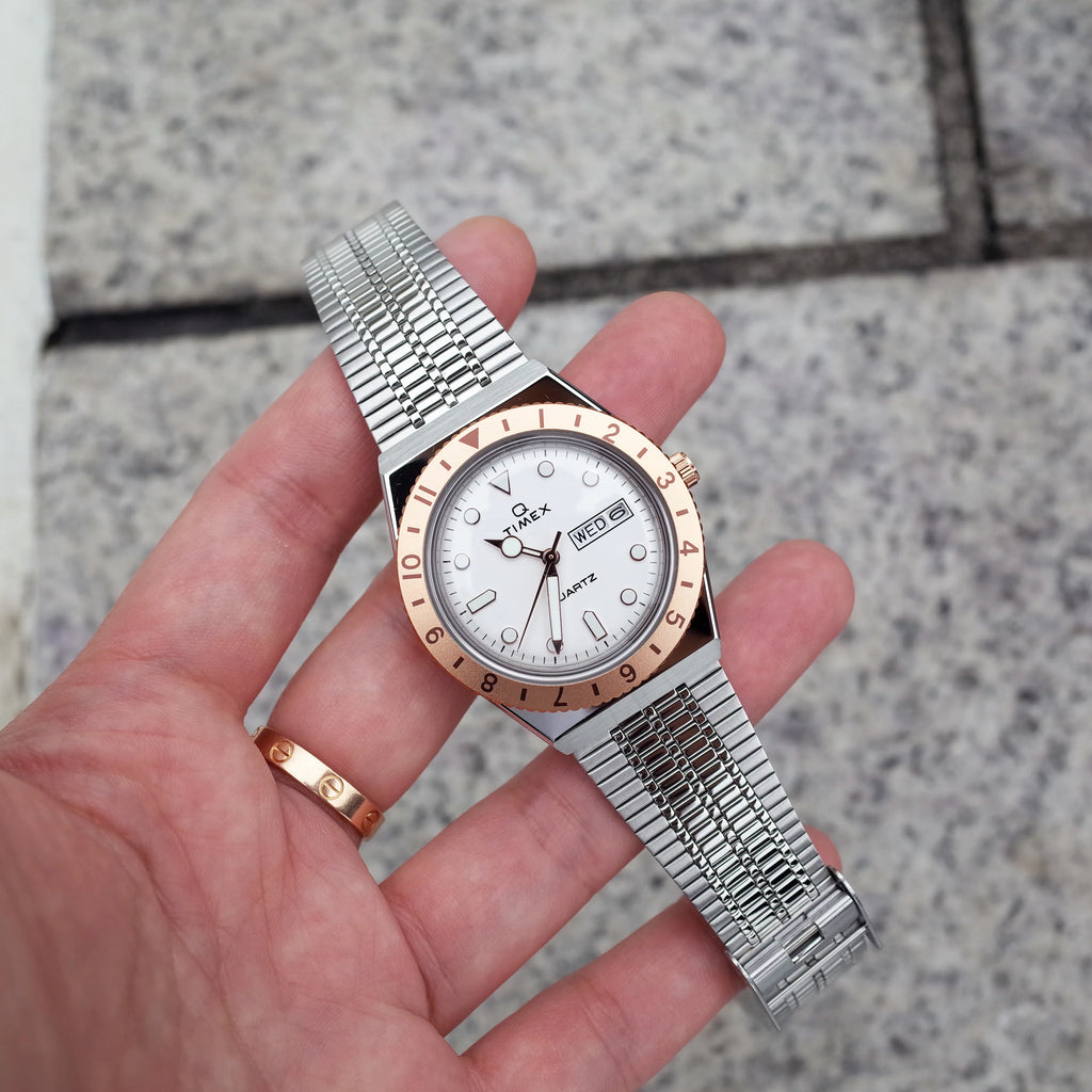 Reloj Timex Q TW2U95600VQ — Plata oro rosa 36mm | Mujer