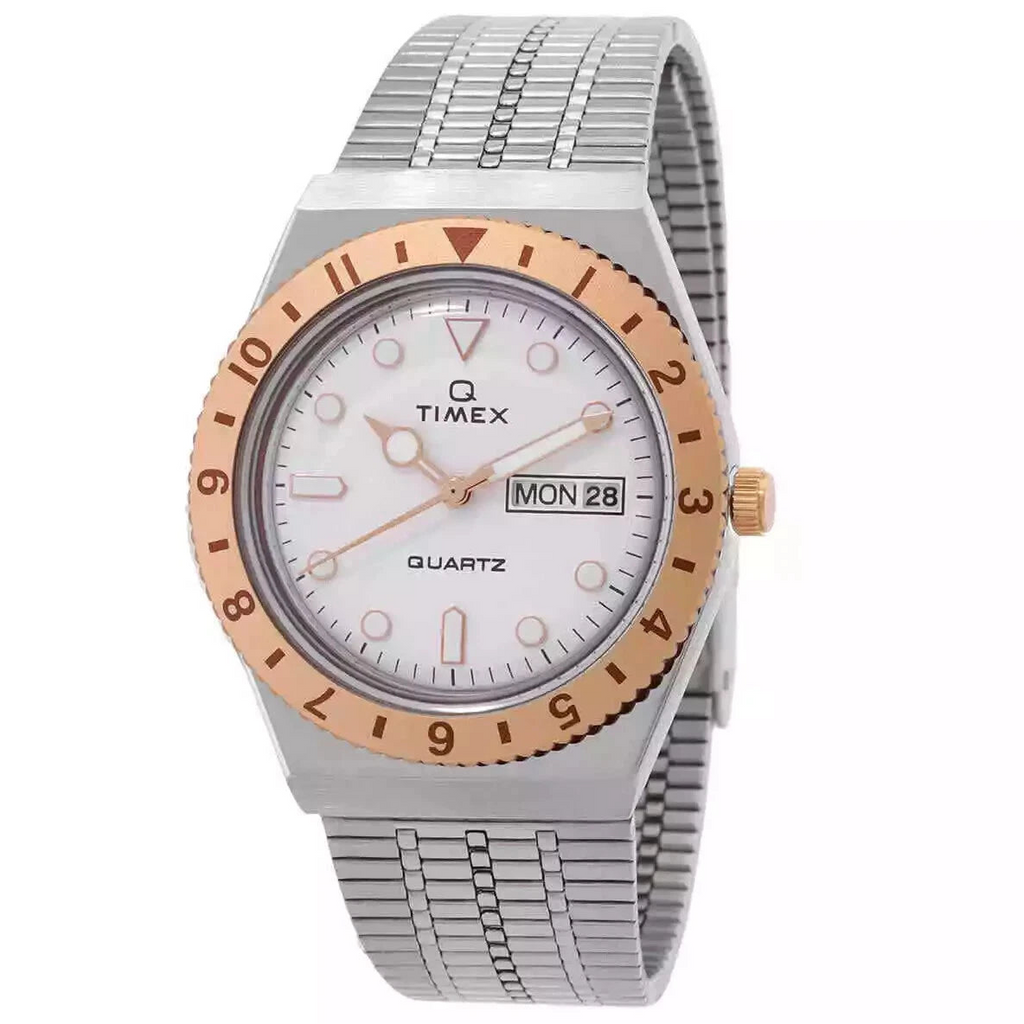 Reloj Timex Q TW2U95600VQ — Plata oro rosa 36mm | Mujer