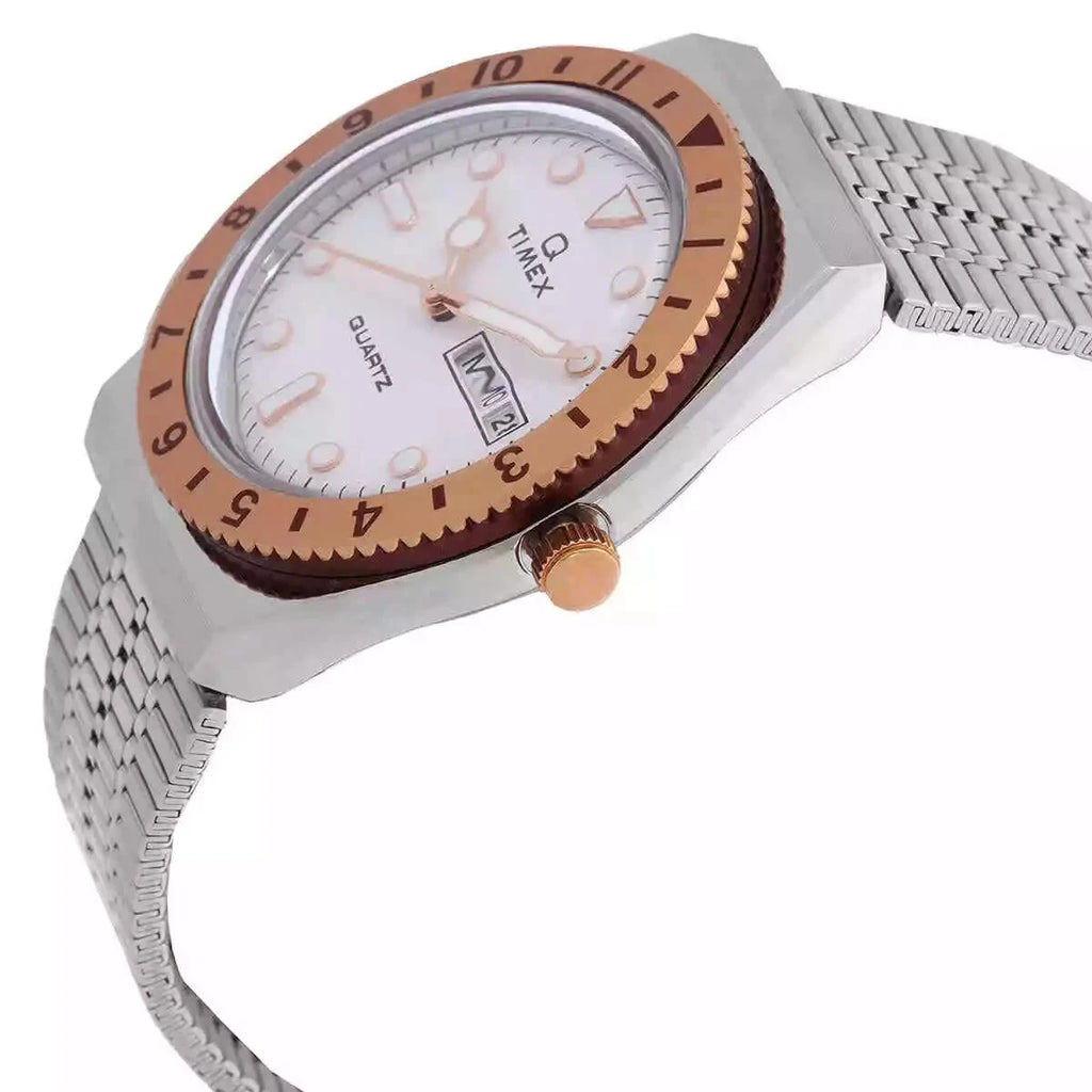 Reloj Timex Q TW2U95600VQ — Plata oro rosa 36mm | Mujer