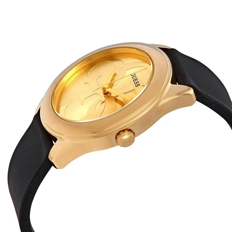 Reloj Guess Ladies G-Twist Oro Logo Cuero Negro | Mujer