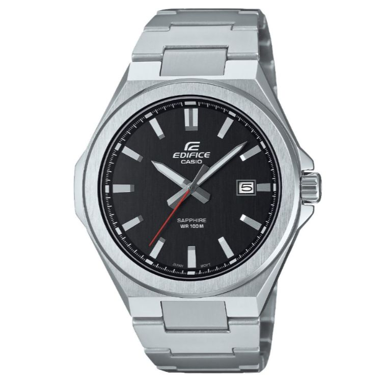 Reloj Casio Edifice Hombre 45mm Plateado Negro Cristal Zafiro 100m