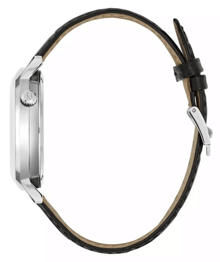 Reloj Bulova Aerojet 96A315 Automático Open Heart 42mm Hombre Acero Cuero Negro