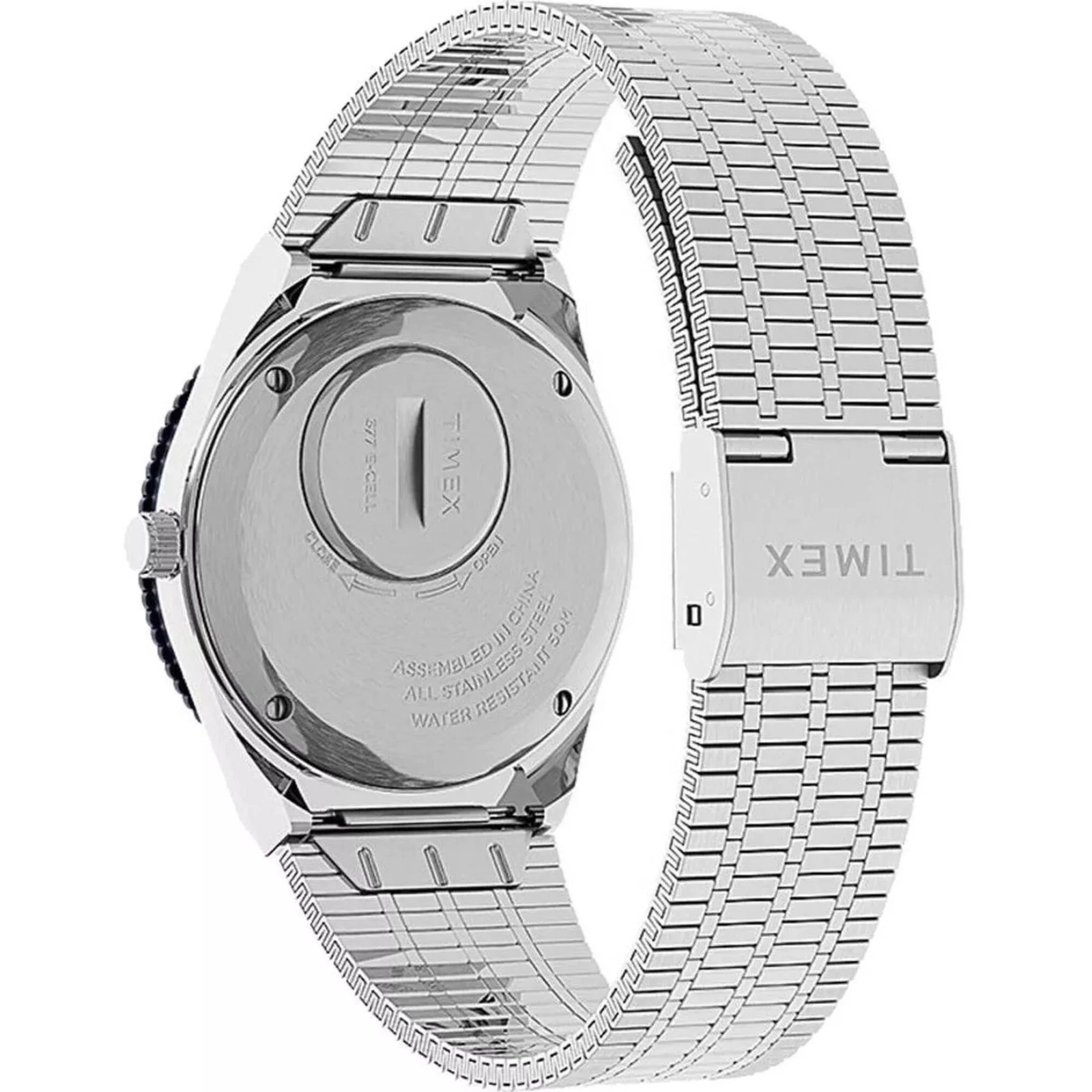 Reloj Timex Q Quartz Mujer Azul Acero Inoxidable Brazalete TW2U95500