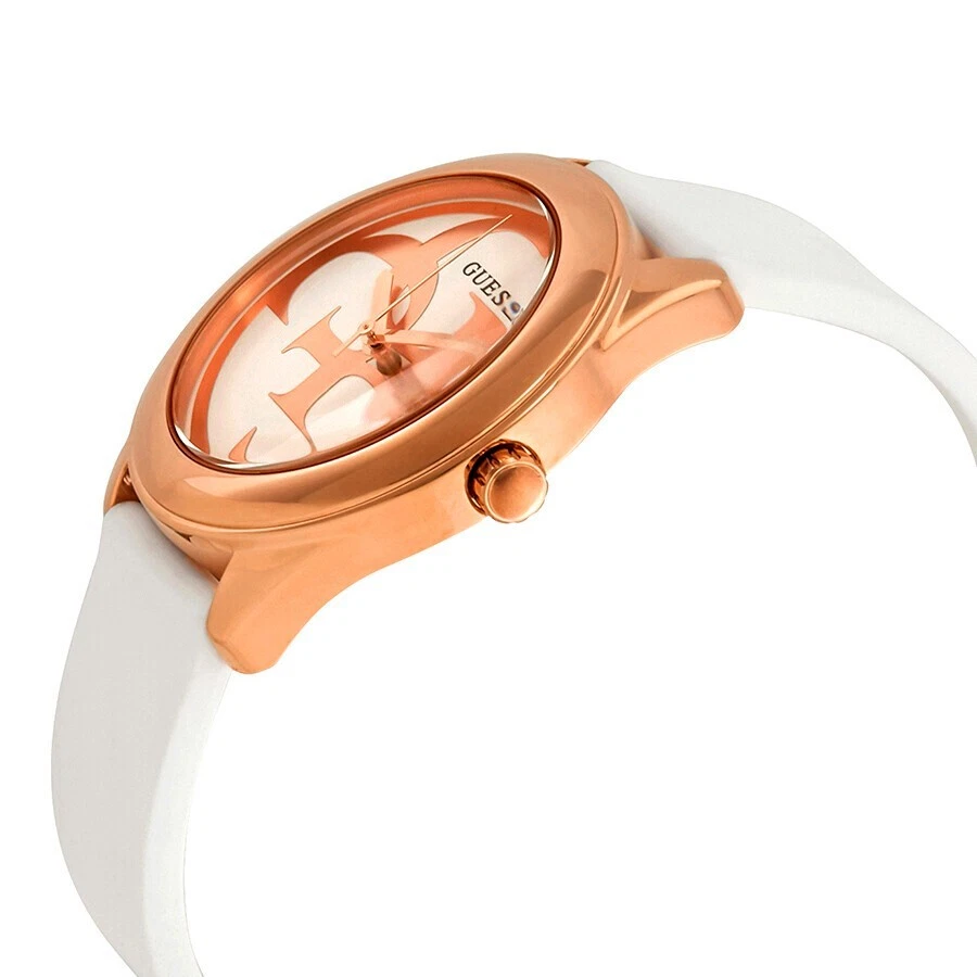 Reloj Guess G-Twist Mujer 40mm Rose Gold Blanco Silicona W0911L5