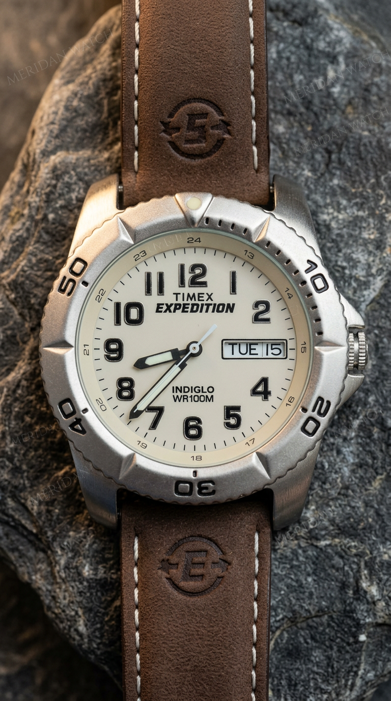 Reloj Timex Expedition Crema Acero Indiglo | Hombre
