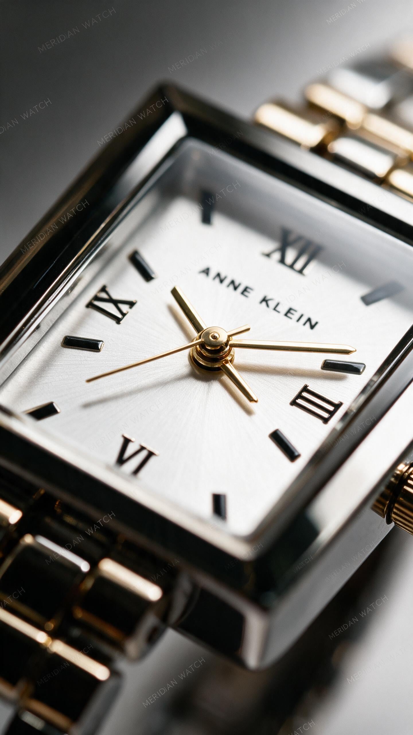 Reloj Anne Klein Dos Tonos Oro Plateado Rectangular | Mujer