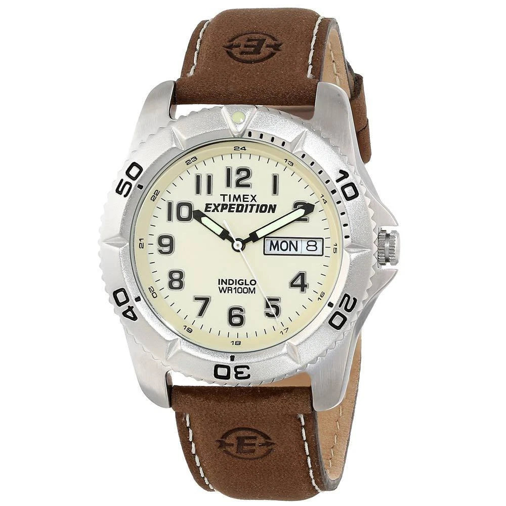 Reloj Timex Expedition Crema Acero Indiglo | Hombre